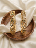 Matt finish floral stone bangles