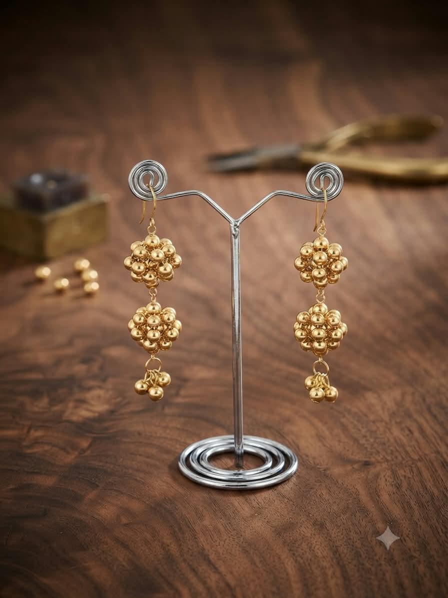 Contemporary Golden Hanging Earrings